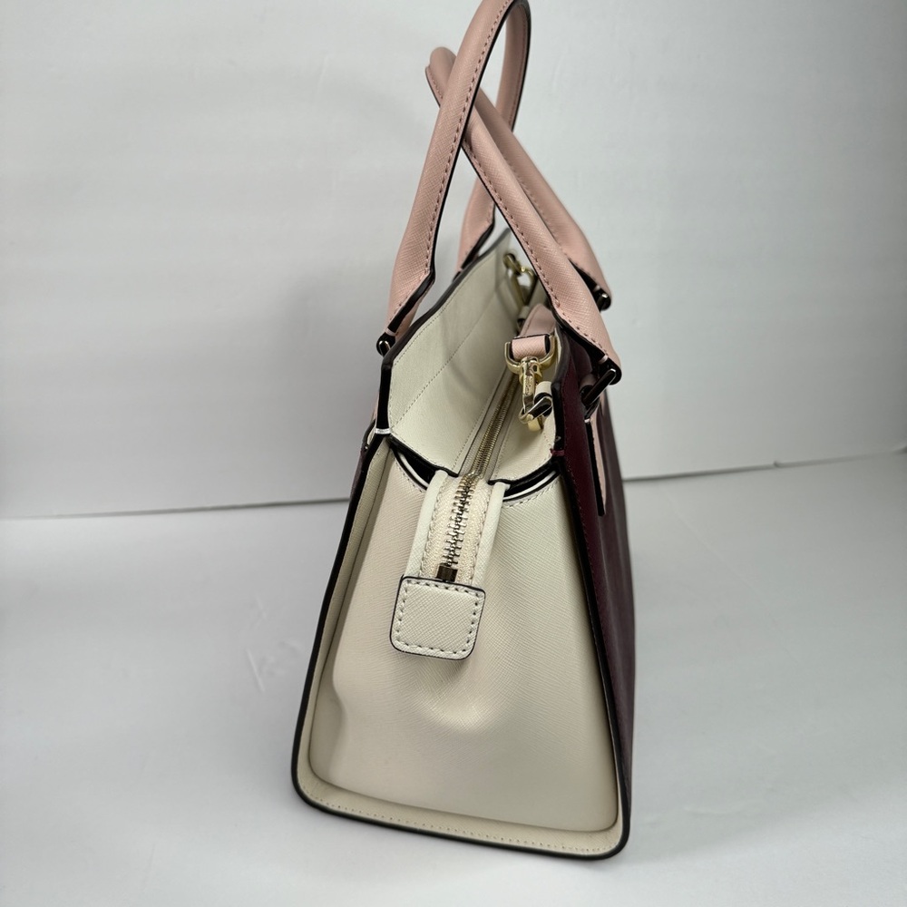 Kate Spade Cameron Medium Satchel Purse Leather Bright White Cherrywood - Picture 5 of 8
